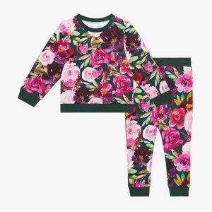 Girl's Long Sleeve Sweatshirt & Jogger Set, Zelda (Floral)Posh Peanut 8y